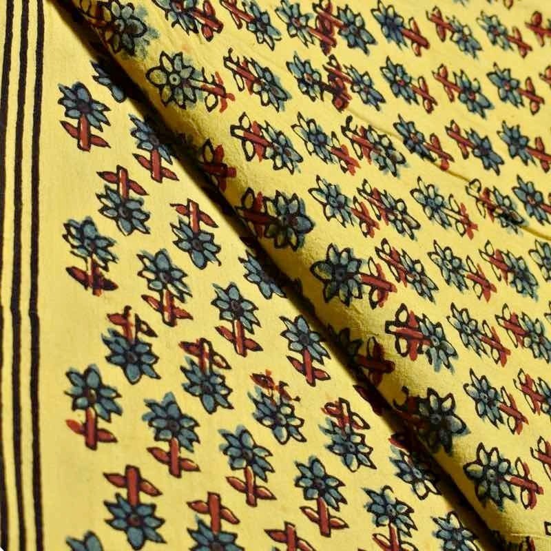 Ajrakh Cotton Fabric  Ajrakh Triple Block Fabric  Sangisathi